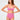 Balconette High-Waist Bikini – Fuchsia Striped Seersucker